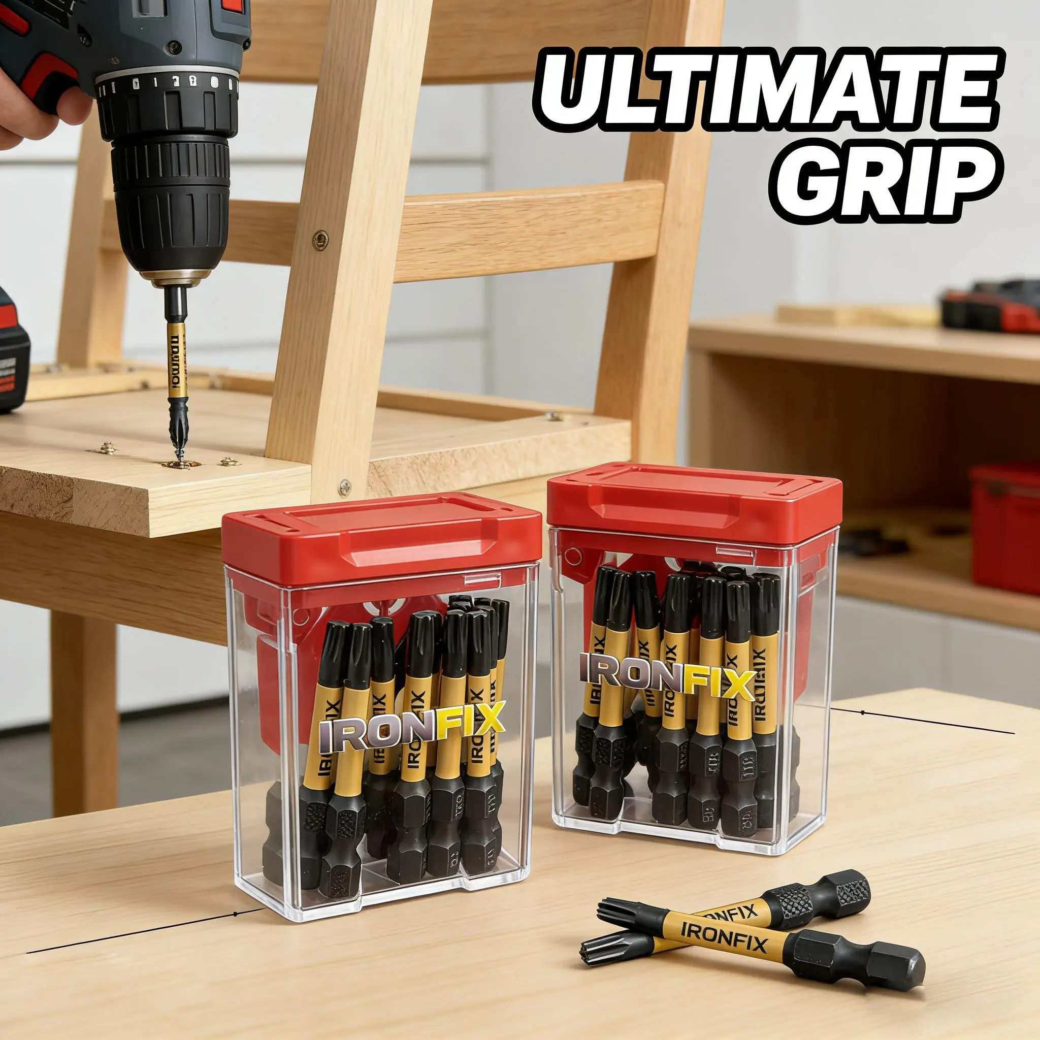 IRONFIX Boxed Strong Magnetic Impact Precision Torx Screwdriver Set, 20-Piece S2 Steel 50mm (2 inches) High Hardness Corrosion-Resistant Bits & 15x5 Extension Socket
