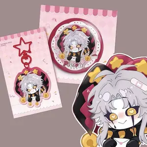 Pierrot Freak Circus Pierrot keychain& pin Creepy Cute Alt Circuscore Collectible | Gothic Kawaii Handmade