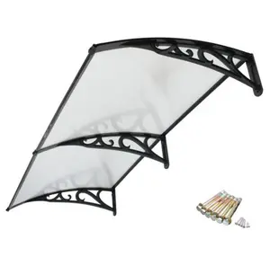 40x80 in Modern Design Wall Mount Canopy, Polycarbonate UV Protection Home Window Front Door Rain Cover with Aesthetic Frames, Easy Assembly for Motorhomes & Boats