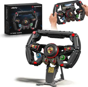 1221-Piece GT Racing Steering Wheel Building Set, Simulation Driving Wheel Construction Kit, Collectible Technic Toy Gift for Teens & Adults 10+