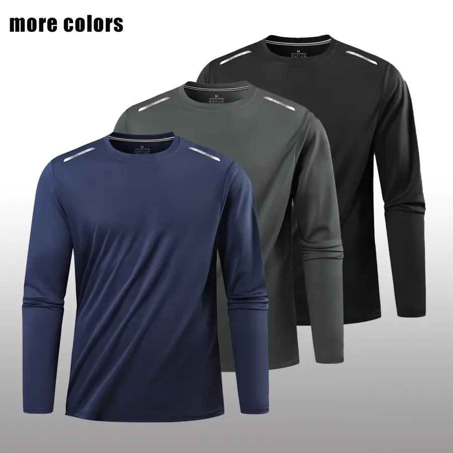 Men's Fitted Plain Long Sleeve Activewear Shirt - Quick-Dry Moisture-Wicking Base Layer for Running & Workouts, Activewear Running