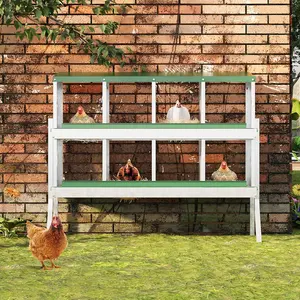 8-Hole Green With Stand Chicken Nesting Box  Chicken Nesting Box with Legs  Metal Chickens Laying Boxes with Perch  Metal Roll Away Eggs Laying Boxes  Versatile Wall Mount for Chickens
