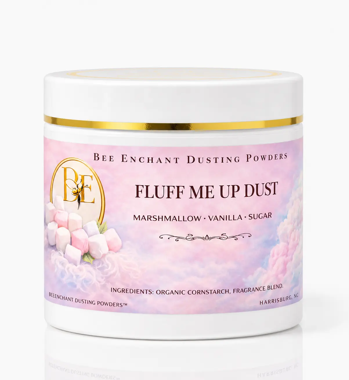 Bee Enchant’s Fluff Me Up Marshmallow Body Dusting Perfume Powder- Scented - Finely Milled powder Talc-Free Fragrance Vanilla Daily- Natural Shower Powder