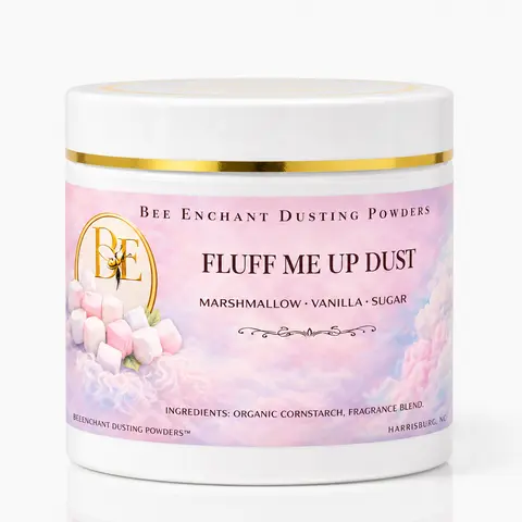 Bee Enchant’s Fluff Me Up Marshmallow Body Dusting Perfume Powder- Scented - Finely Milled powder Talc-Free Fragrance Vanilla Daily- Natural Shower Powder