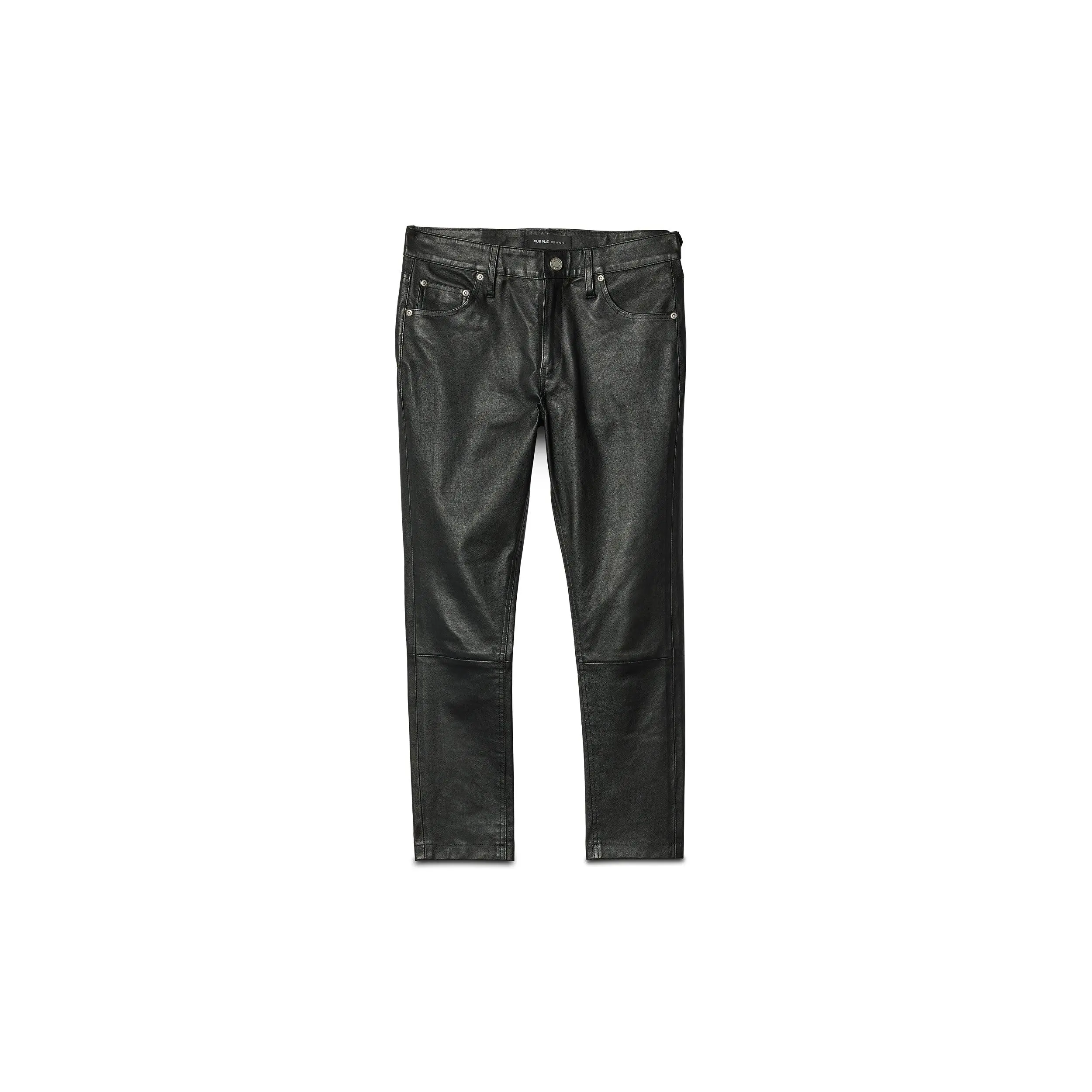 Stretch Leather Crop Pants