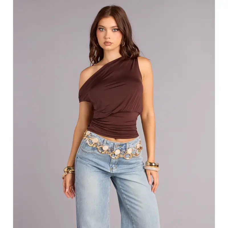 one cut shoulder top - TikTok Shop