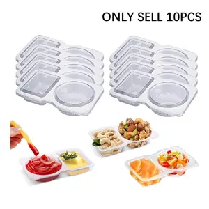 Miyubest Covered Condiment Container, Dual Layer Sauce Dish, Reusable for Family Gatherings and Outdoor Activities, Ideal for Sauces and Appetizers, Plastic Container
