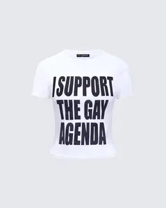 Drea White Slogan Classic Tee