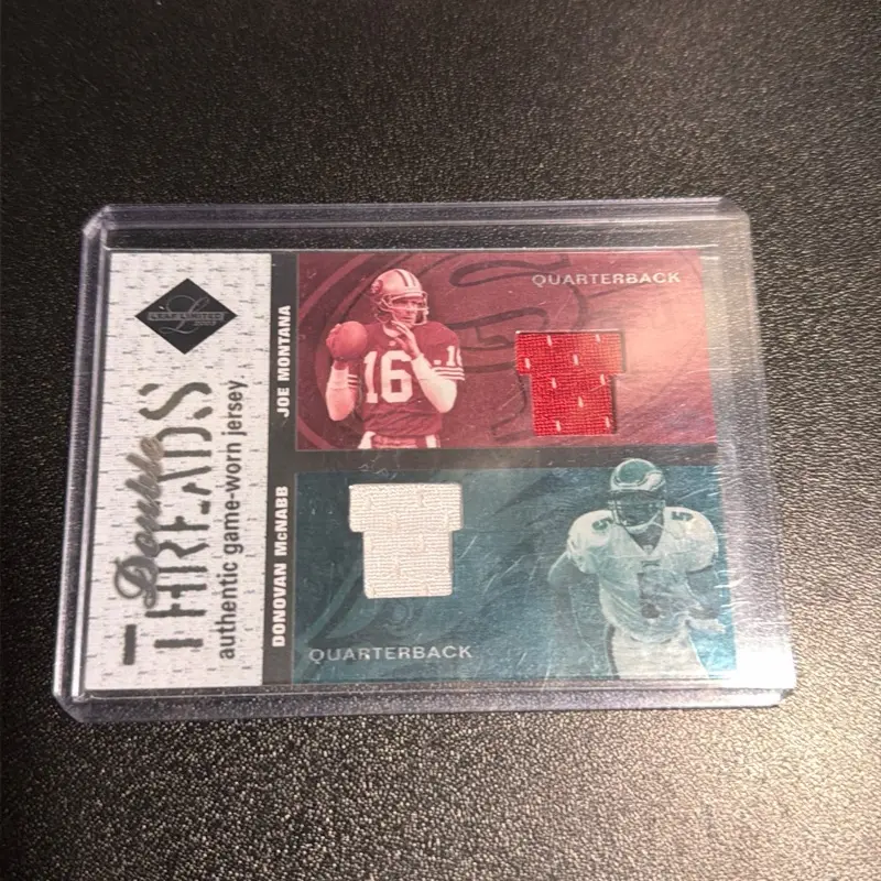 Double Threads /100 Joe Montana, Donovan McNabb Game-Worn Collectible Card