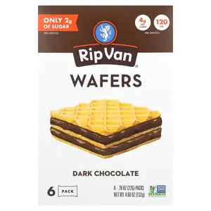 Rip Van Wafels Wafers, Dark Chocolate, 6 Pack, 0.78 oz (22 g) Each
