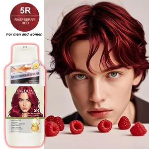 Raspberry Red Hair Dye 500ml - Ammonia-Free Plant-Based Formula for Unisex Use | Salon-Quality Results at Home | No-Lift Gentle Shampoo with Moisturizing Ingredients | Natural Haircoloring, black hairdye - Haircare healthy hair care bye  bye  gray  hair