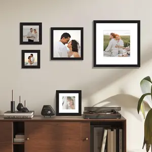 Classic Picture Frame Set, Wooden Frames with Vertical/horizontal Hanging, Versatile Hanging Options, 4x6, 8x10, 11x14, 12x16 Inches, Modern Minimalist Wall Decor