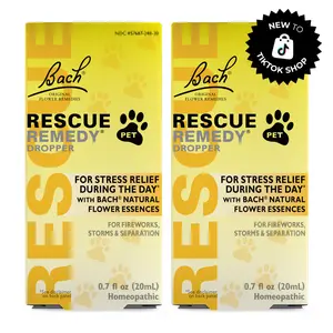 Rescue Remedy Drops for Dogs & Cats - Sedative Free | Two Pack (20mL Each)