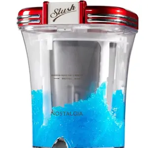Nostalgia Frozen Drink Maker and Margarita Machine for Home - 32-Ounce Slushy Maker with Stainless Steel Flow Spout - Easy to Clean and Double Insulated - Retro Red