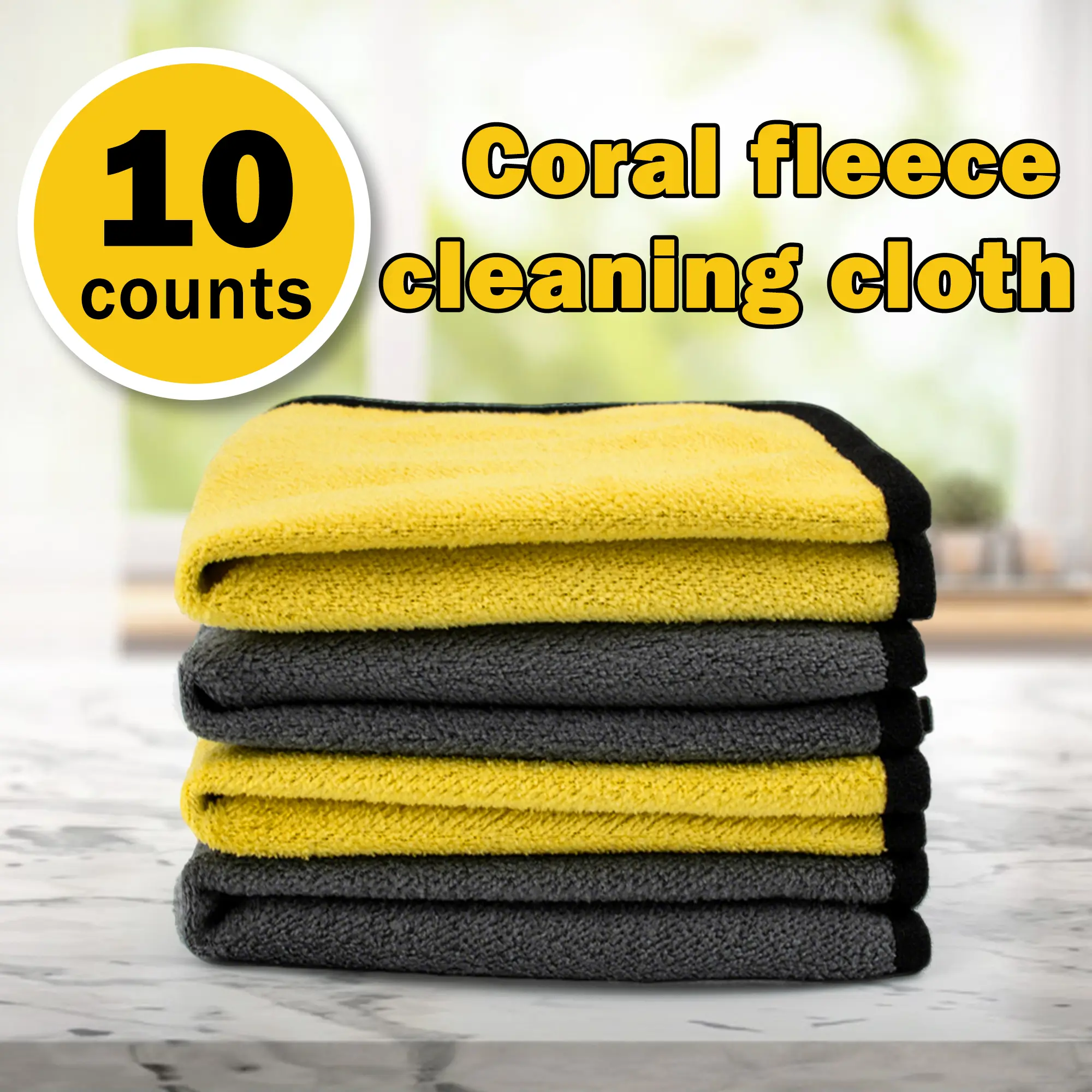 10 Counts Thick Cleaning Cloth,Towels for Cars,Rags for Kitchen,Lint Free Microfiber,Polishing Waxing Dry for Cars Absorbent Towel,Rags for House