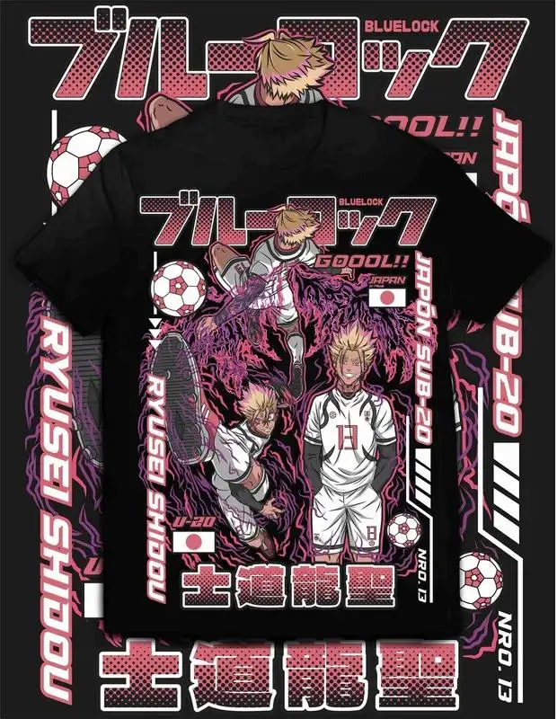 Blue Lock Ryusei Shidou Shirt, Anime Manga Football Shirt, Blue Lock Ryusei Shirt, Graphic Tee, Unisex Fashion, Full Color,Full Size,For Men,For Women