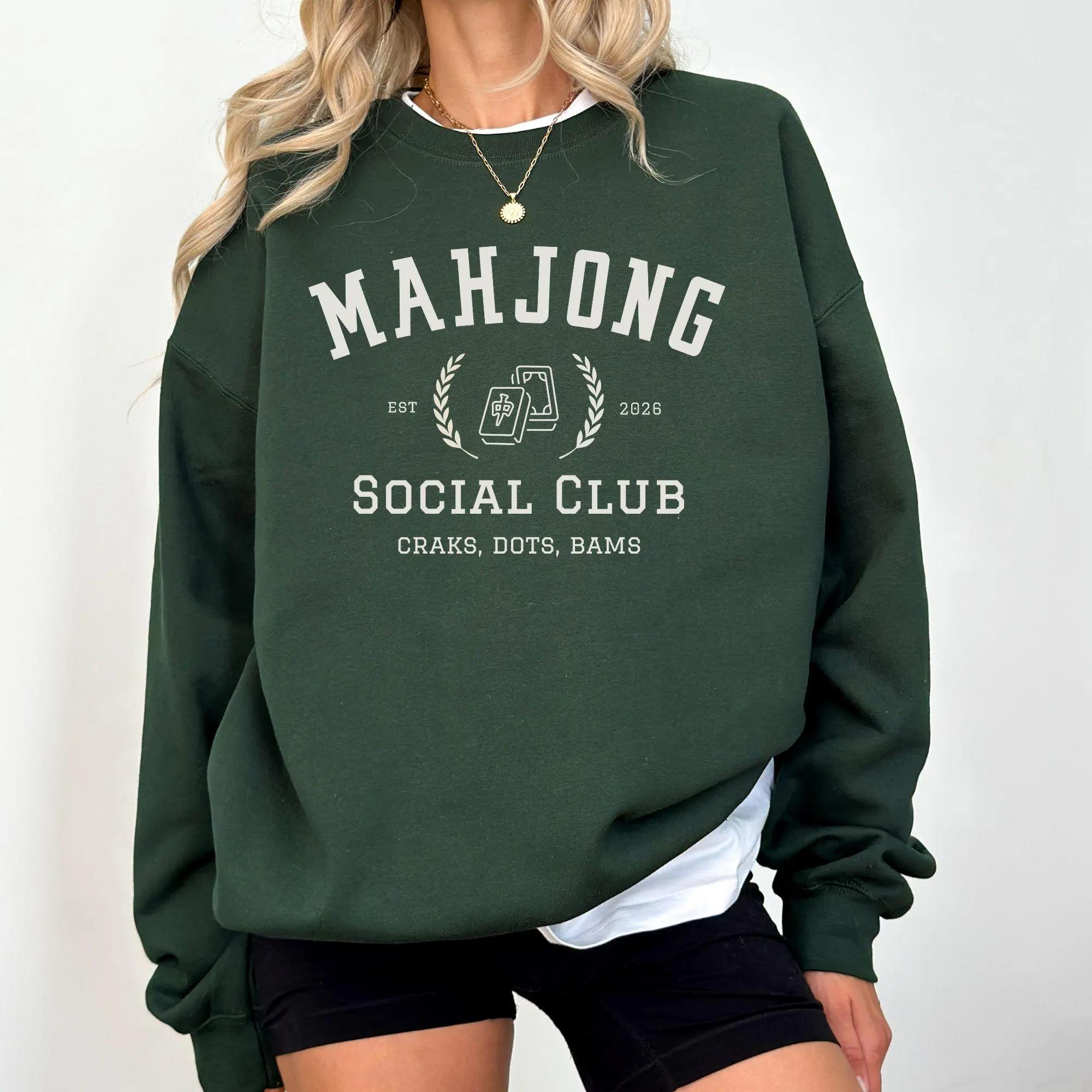 Mahjong Sweatshirt, Mahjong Lover Gift, Mahjong Social Club Sweatshirt, Mahjong Group Sweatshirt, Mahjong Club Shirt, Mahjong Night Shirt For Girl