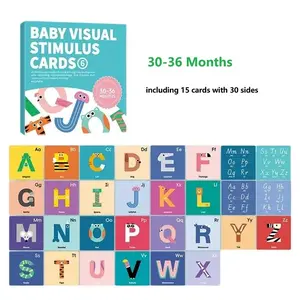 Visual Stimulus Alphabet Flash Cards - Learning Toys, 26 Letters Animal Cognition Cards for Early Education, Preschool ABC Learning Toys for Kids