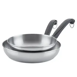 Classic Series Stainless Steel 8.25" & 10" Frying Pan Set Nonstick Induction Cookware Stackable Woks Griddle Cookware