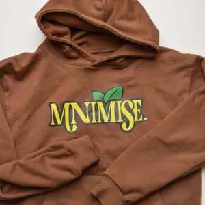 Mnimse Collective Apparel "Oh Gee" Logo Hoodie Soil Brown Stringless Hoodie