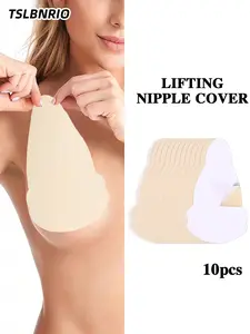 10 Pack Gourd Shape Disposable Breast Pads, Large Size Medium Support Lift Pads, Skin Friendly Adhesive for Backless Dresses and