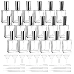 18Pcs 15ml Clear Glass Perfume Bottle, Refillable Empty Fine Mist Atomizer Spray Bottles, Portable Square Perfume Atomizer Bottles for Fragrance, Lotion, Essential Oil - Home Improvement.