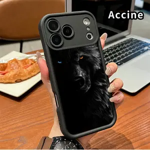 Phone Case for iPhone 17 Pro Max 16 Plus 15 14 13 12 11 Air E Domineering Wolf Shockproof Silicone TPU Bumper Drop Protection Soft Cover