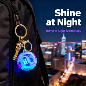 Lighting Football Keychain,Event Gifts,Match Ball Design,World Cup Soccer Gifts & Accessories for Men Sports Merchandise,Backpack Charm Daily Use, Party Gift and Decor