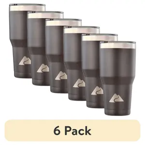 (6 pack) Ozark Trail 32 oz Vacuum Insulated Stainless Steel Tumbler, Black