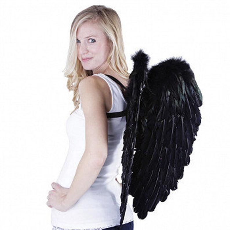 Black Angel Wings, Black Feather Costume Angel Wings, Premium Fantasy Feather Halloween