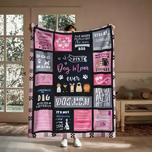 Dog Mom Flannel Blanket, Super Soft Warm Boho Dog Lover Throw, Perfect Gift for Dog Owners, Suitable for Couch Travel Nap, Cozy Bed Cover