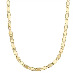 New 14K Gold-Plated Figaro Chain Necklace for Men – 6mm Wide, 20-24” Italian-Style Cuban Link, Tarnish-Free Nano Coating, Waterproof & Tarnish-Free，Ideal Gift Jewelry for Men and Women, Minimalist Layering Jewelry