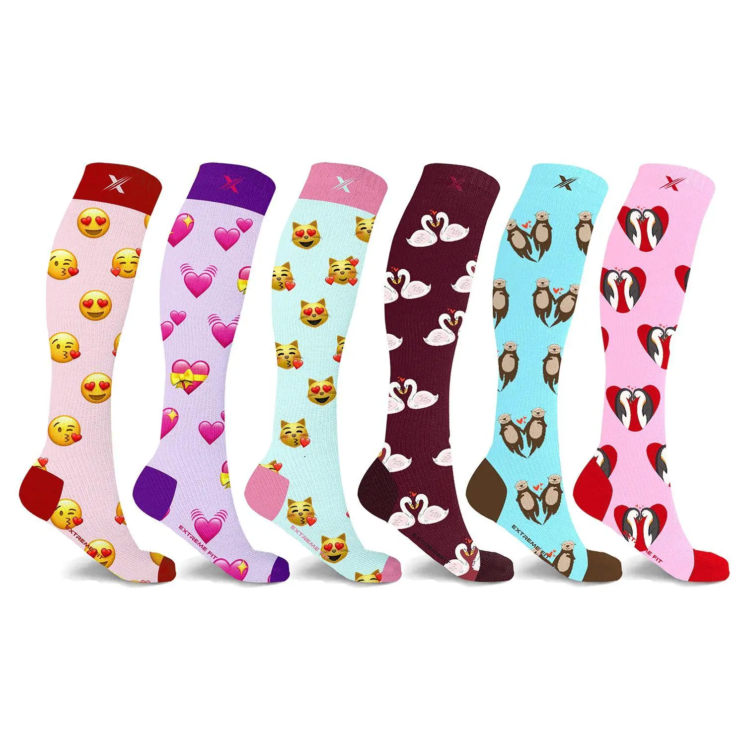 6-Pairs Maternity and Pregnancy Compression Socks Multipack for Swelling and Muscle Relief