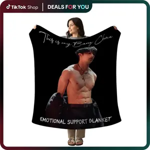 Stray BangChan Abs K-Pop Sherpa Fleece Blanket, Cozy Stay Decor Gift for Fans, Bedroom Bedding, Unique Keepsake, Kpop Fun Gift