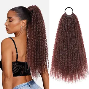 Twisted Cornrow Pony Extension Long Curly Voluminous Afro Ponytail Synthetic Hair fashion wig