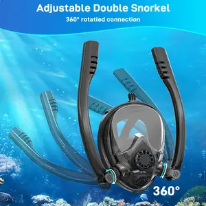 K2 Full Face Snorkel Mask – Anti-Fog Clear View, Built-in Action Camera Mount, Compatible with 0.5L Mini Scuba Tank, Perfect for Snorkeling, Pool Parties, and More.
