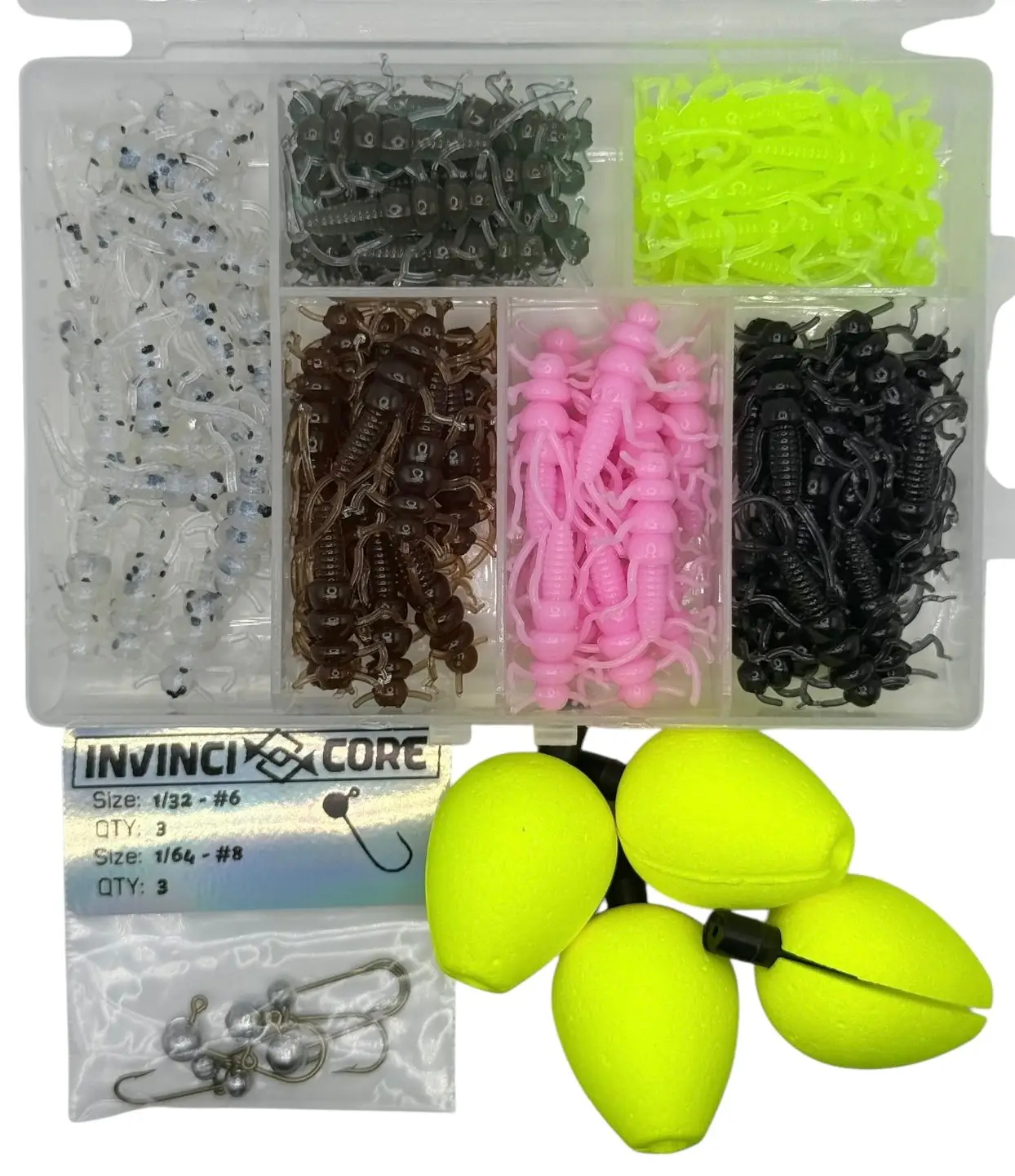 Creek Bugz 1.375” - 101 Piece (Stonefly) Kit Artifical Fishing Baits Bundle Soft Plastic Fishing Lure Set - Trout, Bass, Perch, Crappie, Panfish