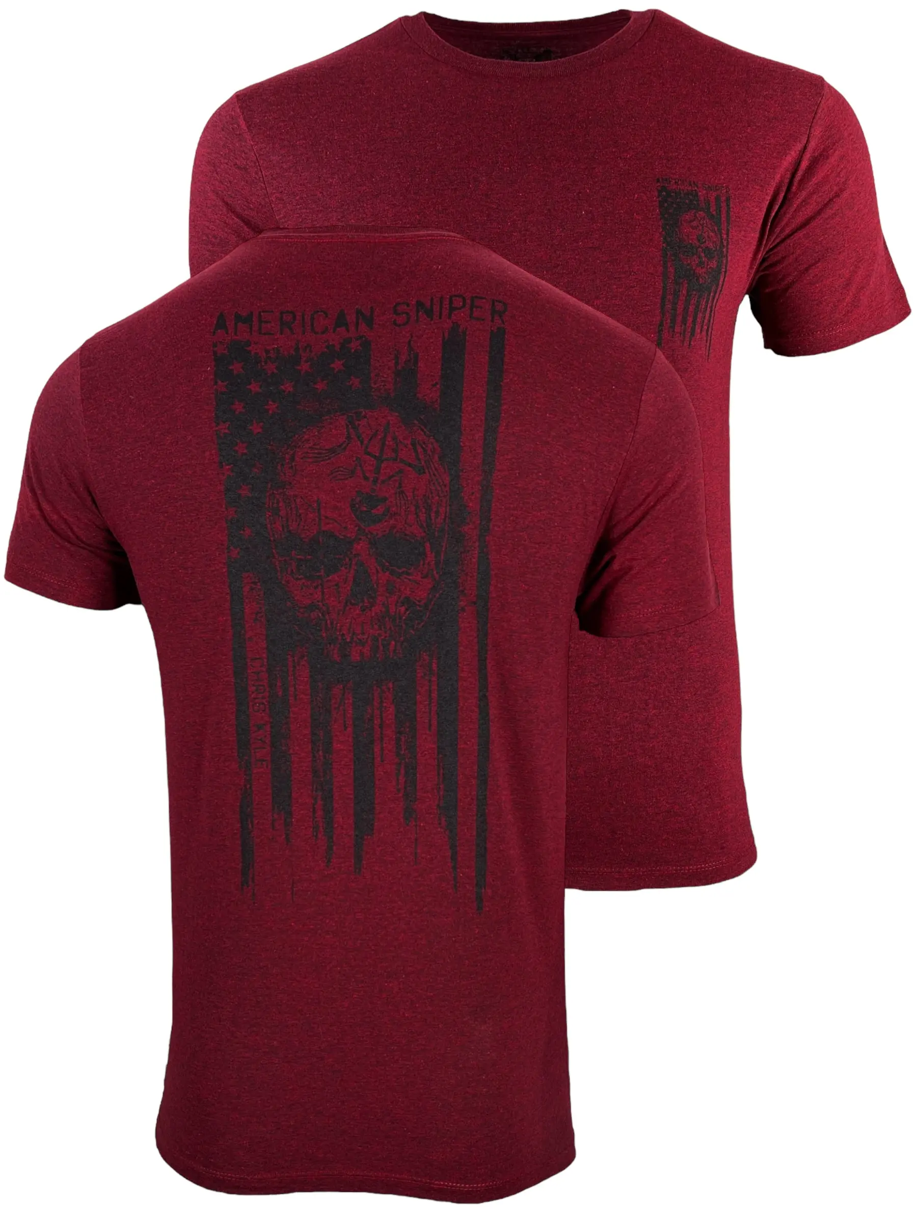 Howitzer Men's Graphic Tshirt, Chris Kyle Sniper Flag Patriotic Military Streetwear, Round Neck Short Sleeve Cotton Blend