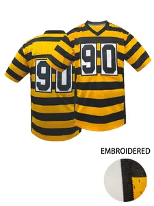 Men's American Football Jersey Pittsburgh #90 Embroidered Retro Mesh Rugby Jersey,Breathable Short Sleeve T-Shirt Men Clothing, Breathable Athletic Top