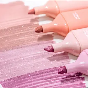 4/12 Nebula Color Glitter Highlighters, Shiny Glitter Highlighters, Multifunctional Glitter Pens, for Shiny Notes and Diaries, Smooth-Writing Pink, Suitable for Handmade Journals, DIY, and Painting