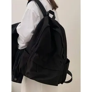 Women's Large Capacity Solid Color Minimalist College Style Fashion BackpackSchool Backpack,School Bag,School Bookbag,Big Backpack,Backpack School,Back To School BagsPortable,Lightweight,Classic Casual, Suitable For Teen Girls Women(Sheet)