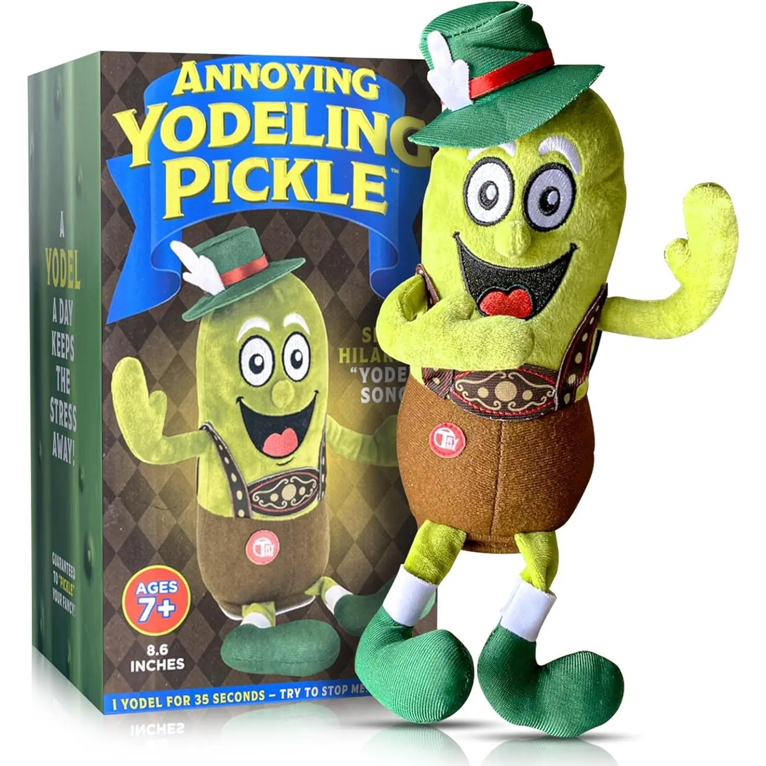 Annoying Yodeling Pickle - Hilarious Singing Plush Toy | Office Desk Prank Gift