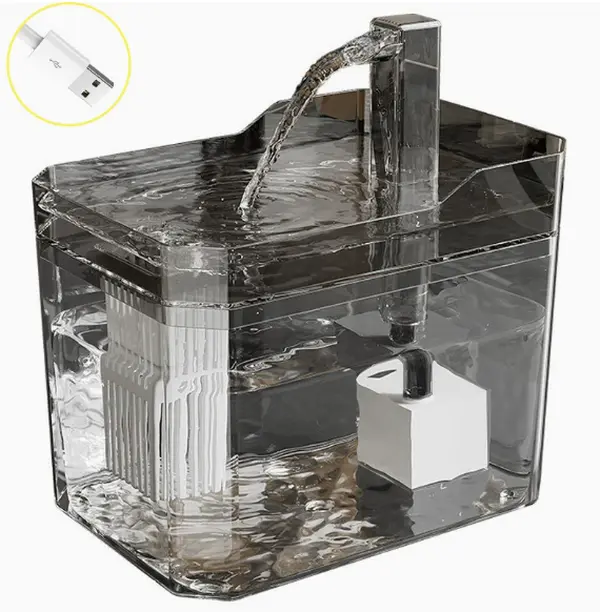 Automatic Pet Water Dispenser for Small/Medium Dogs & Cats, Transparent ABS Plastic, Quiet Design, Large Capacity, Continuous Fill, Hydration Boost Device