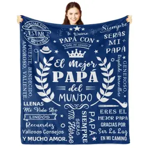 Nice Gifts for Dad, Spanish text blanket, an emotional gift for PAPA，Happy Birthday Dad, Birthday Gifts for Dad, The Coolest Dad, Dad Blanket Spanish 50x60in, The Best Dad Ever...
