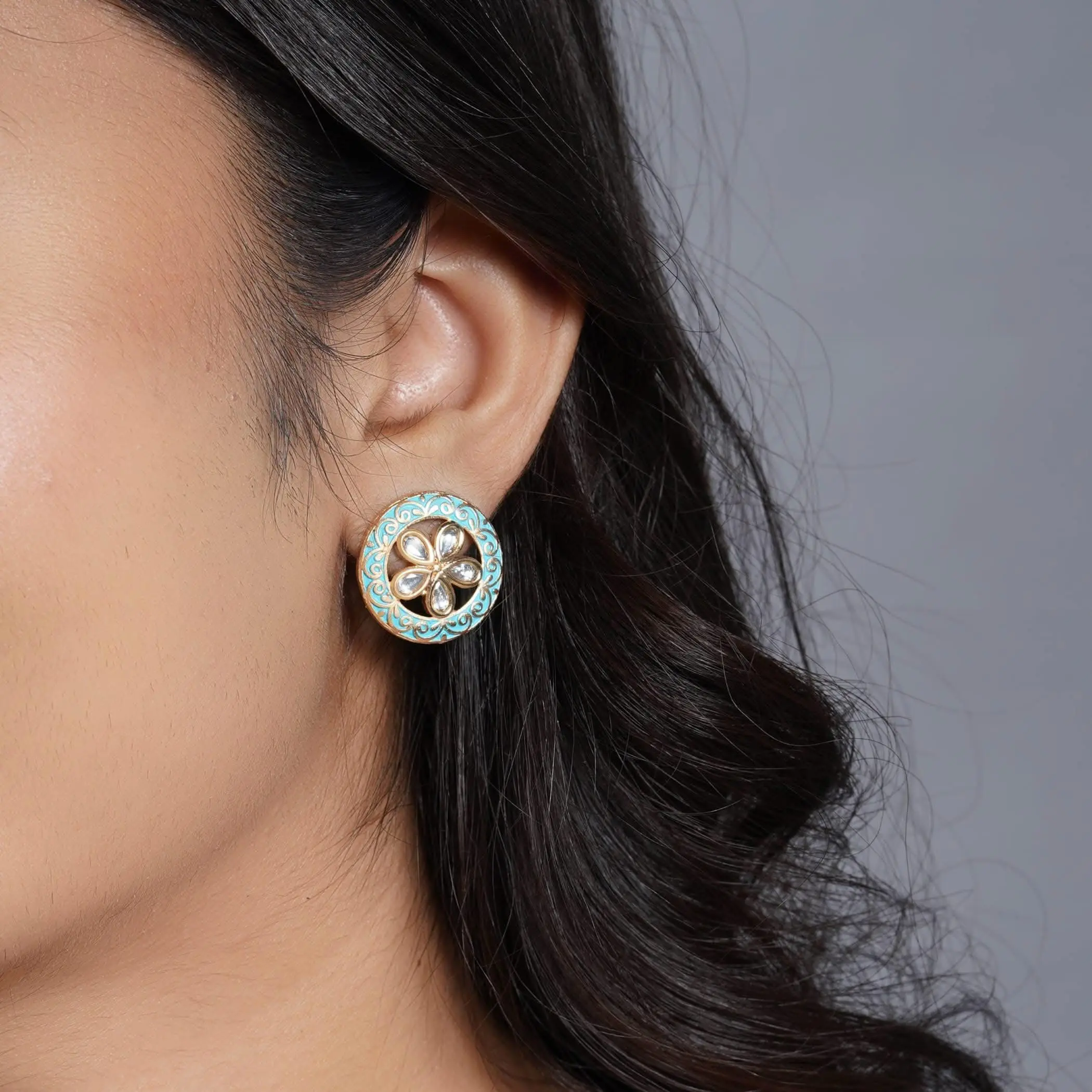 Kundan & Pearl Stud Earrings | Bollywood Glamour Jewelry | Elegant Gift for Women | Multiple Color Options