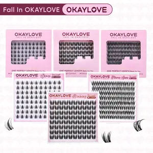OKAYLOVE Lashes Cluster, One Size Eyelashes Clusters for Lira | Flora Luxe, 8/ 10/ 12/ 14/ 16/ 18MM Soft Cluster Eyelash Extensions, DIY Eyelash at home Easily, Natural Makeup Girl Gifts
