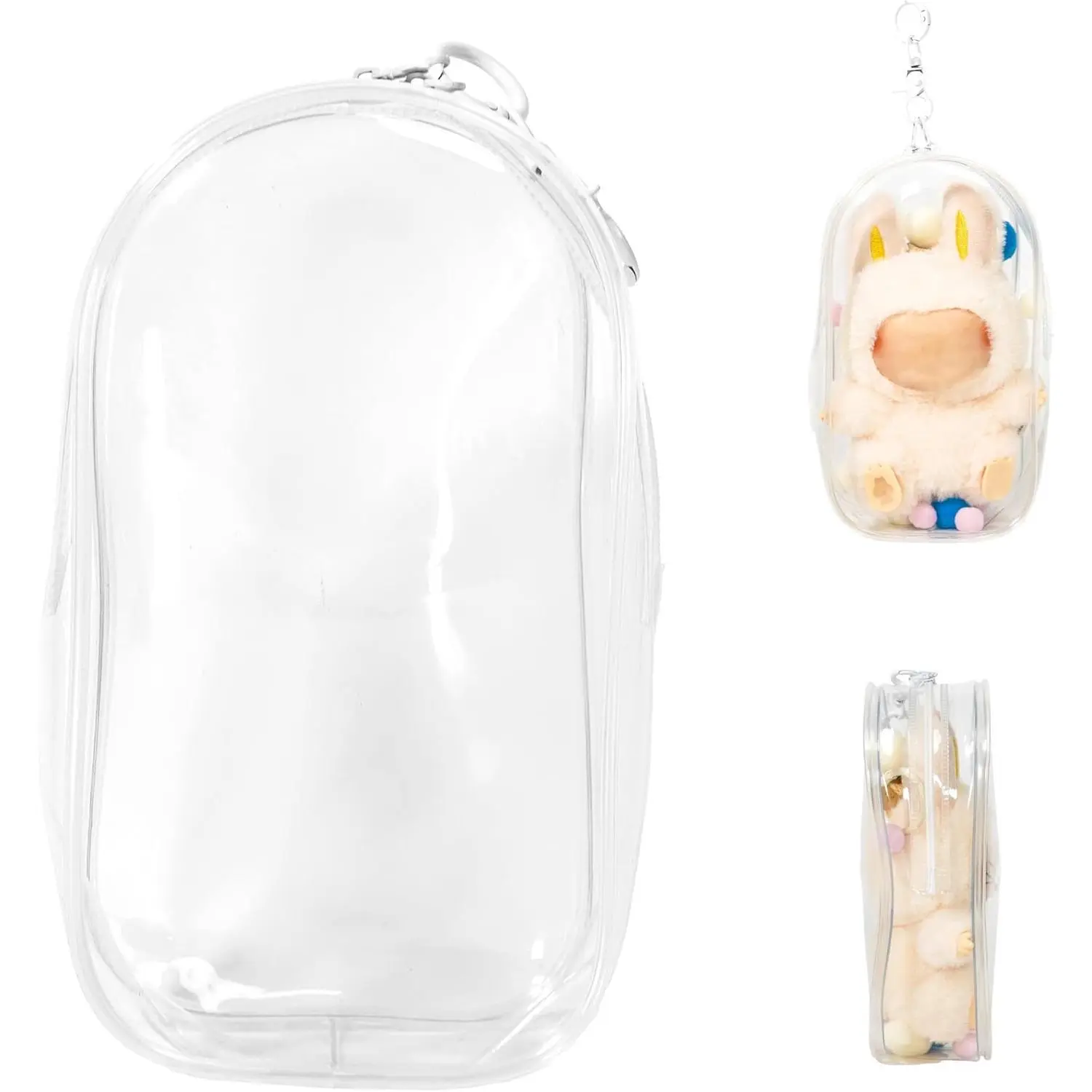 Clear Doll Display Bag (Scratch-Resistant & Stain-Proof Protection, with Keychain)-5