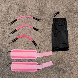 Ankle Resistance Bands with Cuffs, 1 Set Ankle Bands for Leg and Glute Workouts, Booty Workout Equipment for Kickbacks and Hip Fitness Training, Glutes Exercise Equipment