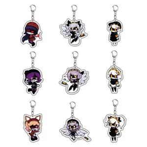 Game Cartoon Cute Killer Acrylic Keychain Cosplay Uzi Doorman Pendant Party Decorations Keyring Men Women Bag Accessories Gifts