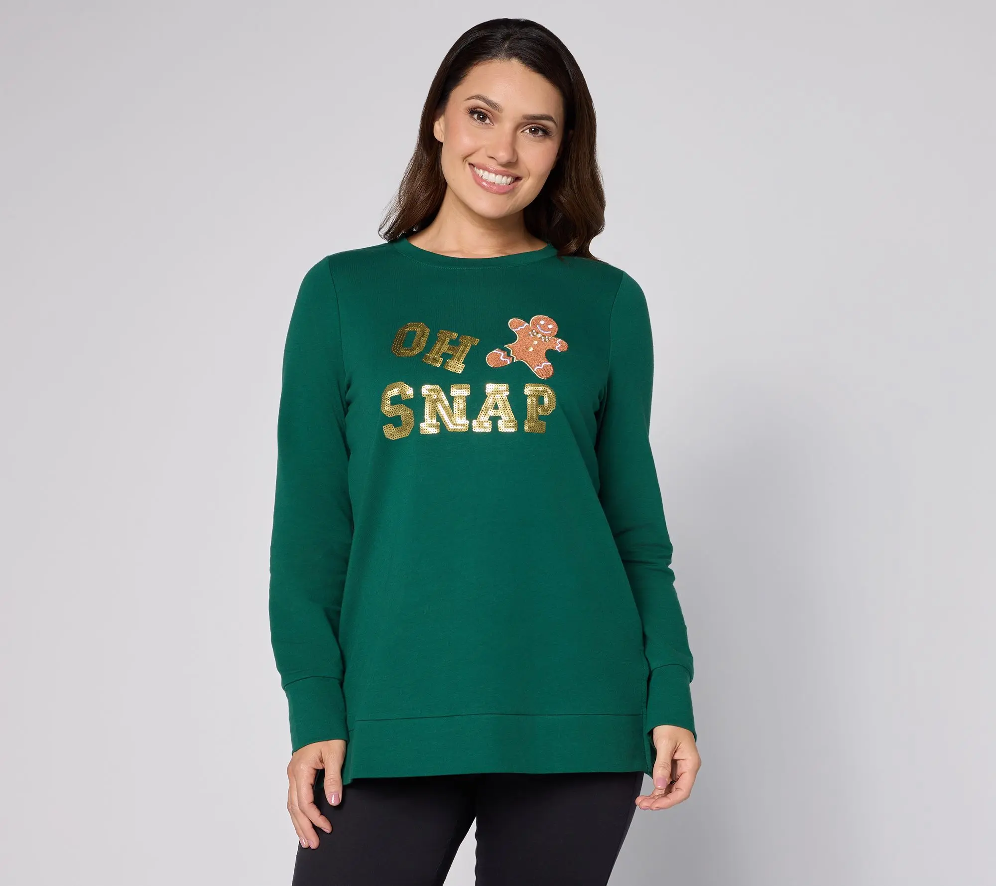 Jingle Belles by Kim Gravel Oh Snap! Gingerbread Sequin Top